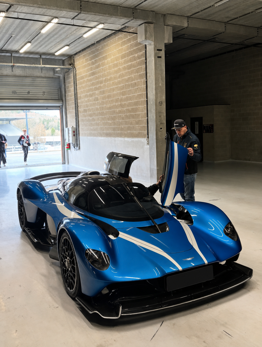 Le fondateur de Liberty Services aux côtés d'une Aston Martin Valkyrie